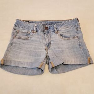 American Eagle 4 Super Stretch Denim Midi Shorts